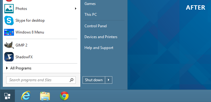 FREE Start Button Menu Fix with any Windows 8 Service 